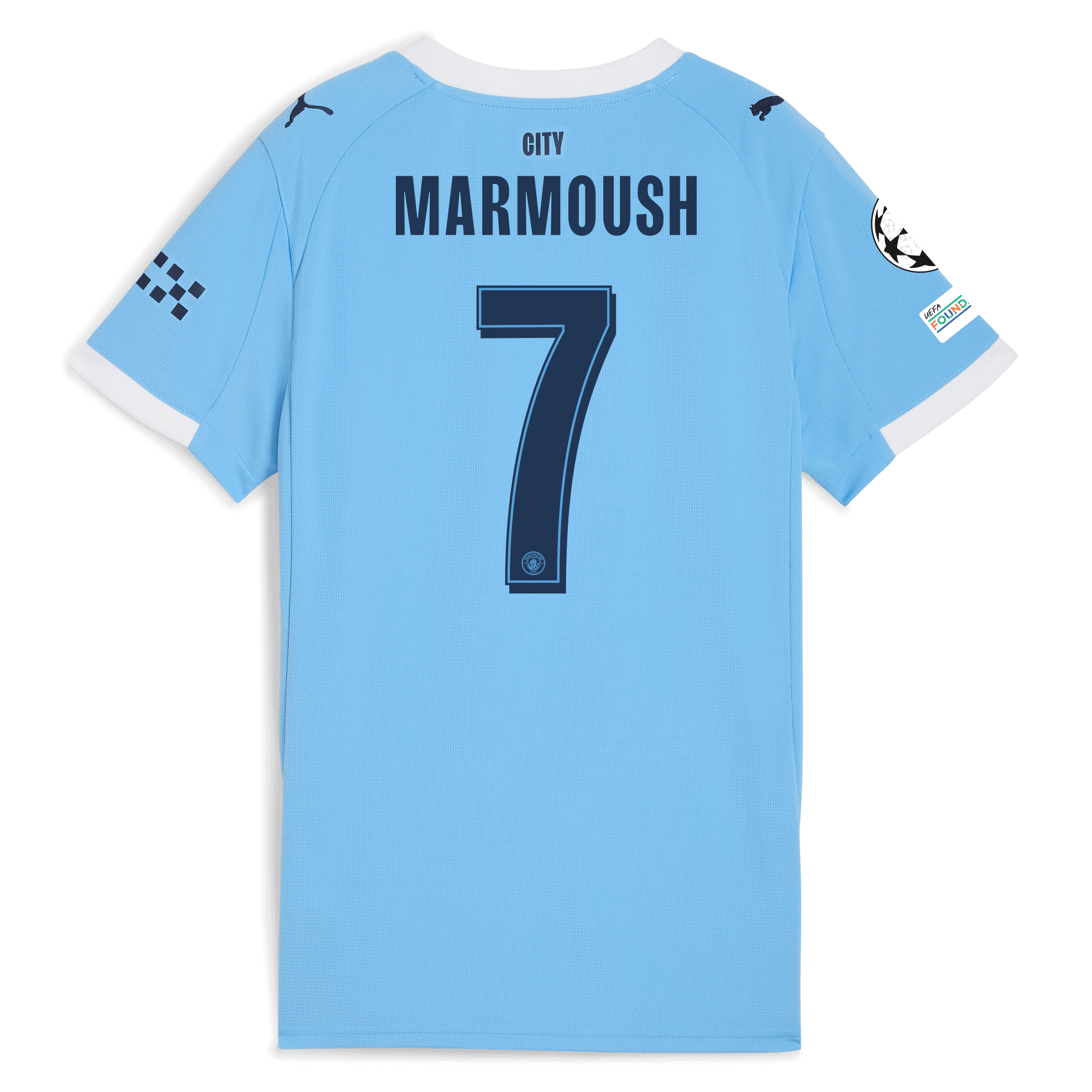 womens manchester city man city champions league home jersey 202526 with marmoush 7 printing Manchester City Shirts | Official Team Gear