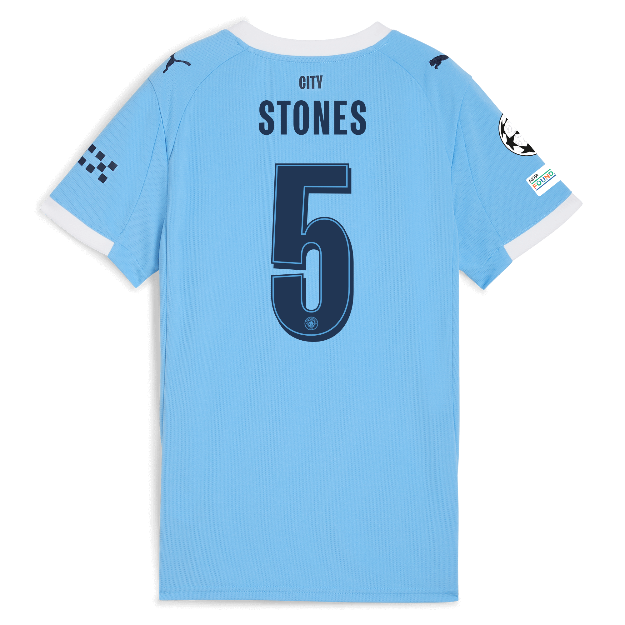 womens manchester city man city champions league home jersey 202526 with stones 5 printing Manchester City Shirts | Official Team Gear