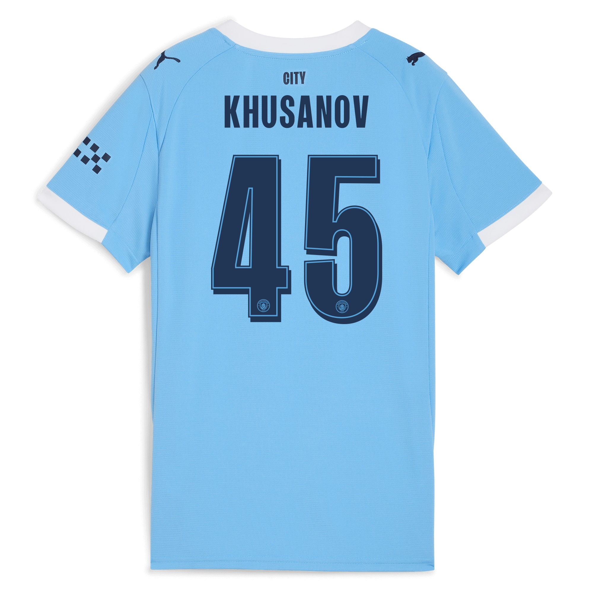 womens manchester city man city home jersey 202526 with khusanov 45 printing Manchester City Shirts | Official Team Gear