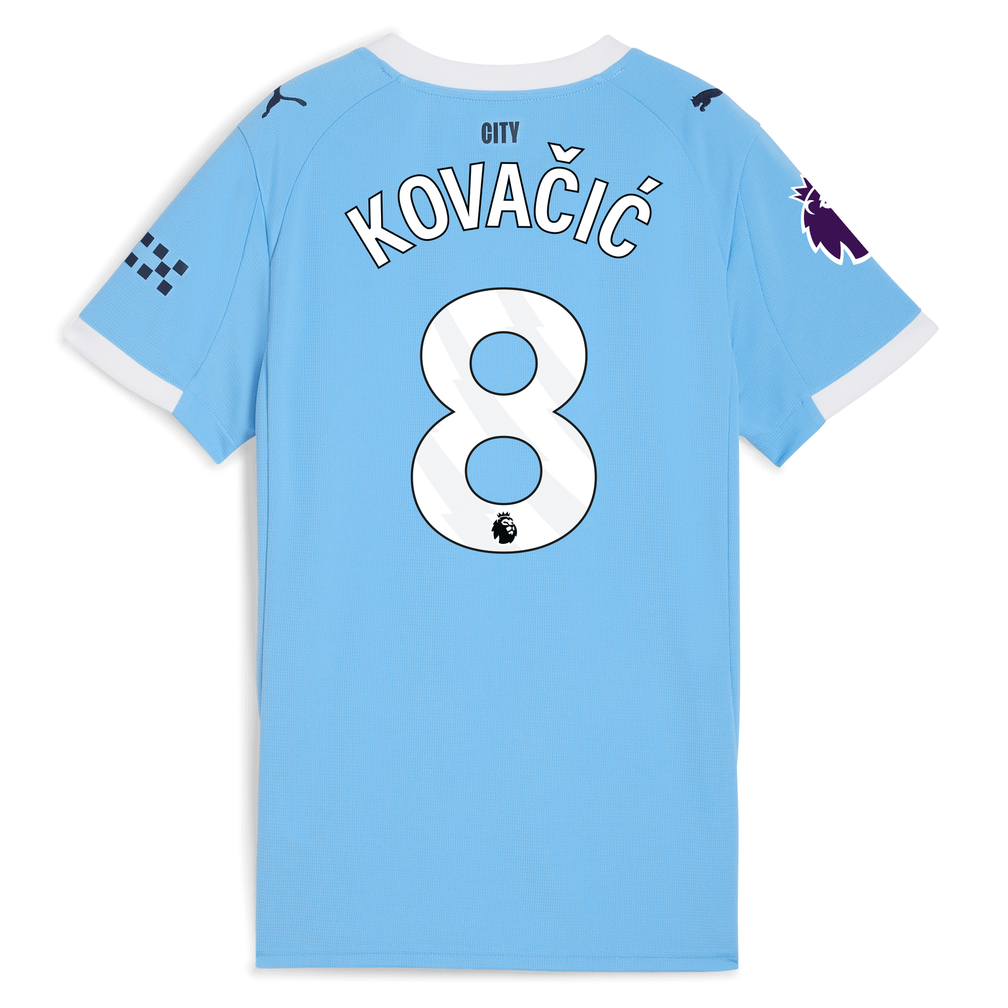 womens manchester city premier league home jersey 202526 with kovaČiĆ 8 printing Manchester City Shirts | Official Team Gear