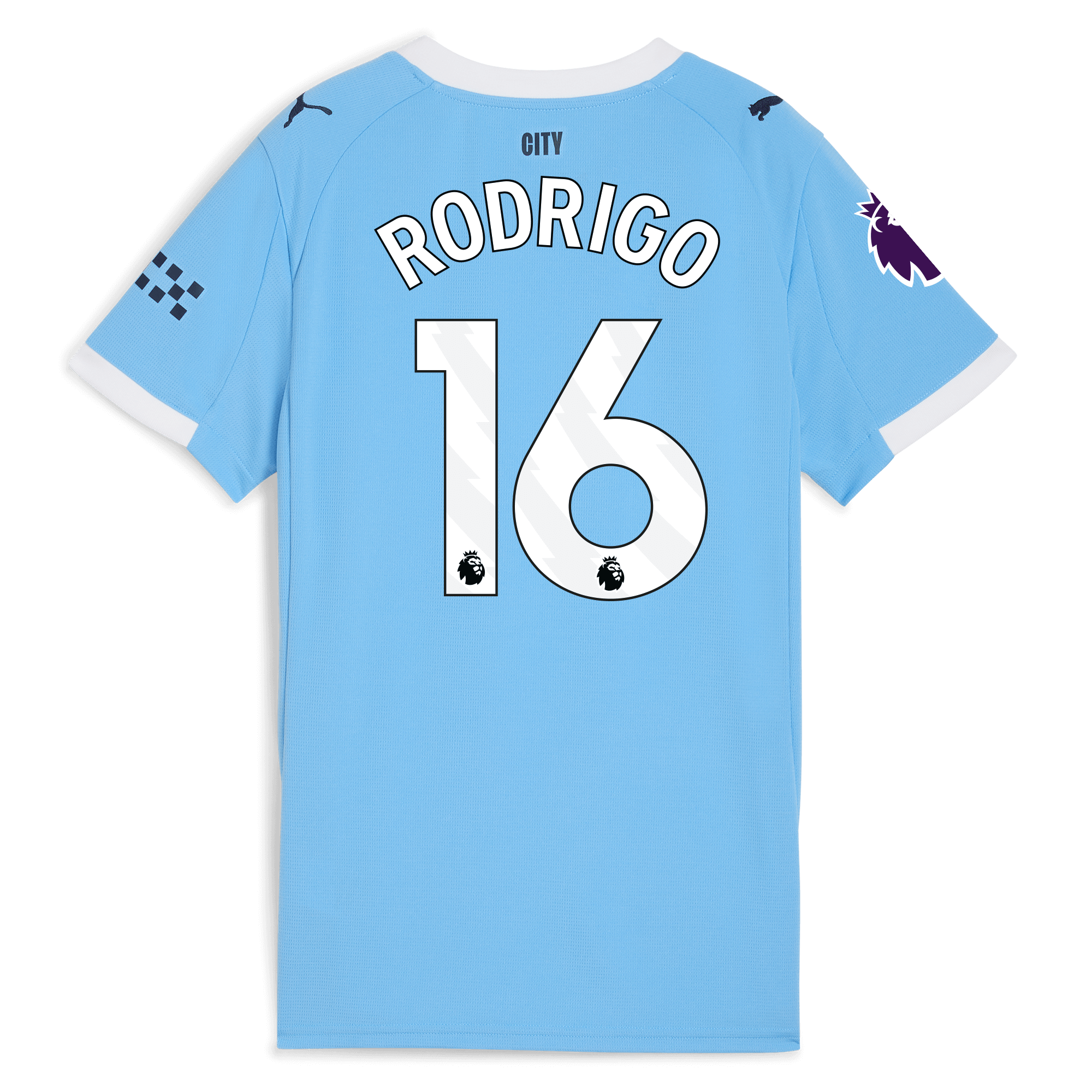 womens manchester city premier league home jersey 202526 with rodrigo 16 printing Manchester City Shirts | Official Team Gear